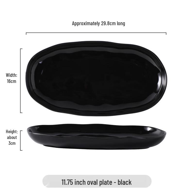 Zhishi Cream Style Hand-Textured Ceramic Fish Plate