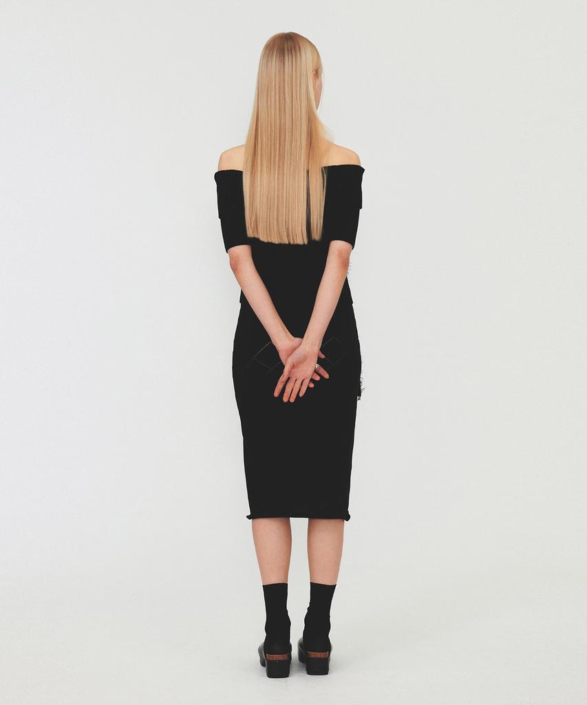 Daiaegeuneol Argyle Pattern Knit Skirt (Black)