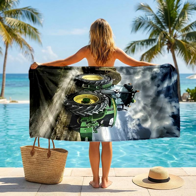 Tractor Fashion Beach Towel: Ideal for Summer Adventures Soft, Absorbent and Quick Drying Suitable for Swimming and Bathing