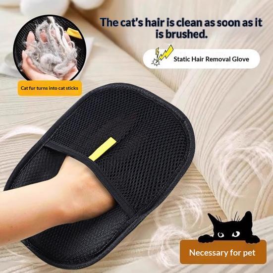 1Pc Pet Hair Removal Glove Reusable Static Hair Remover Mitt Grooming Glove for Dogs Cats Gentle On Sofas Sheets Car Seats