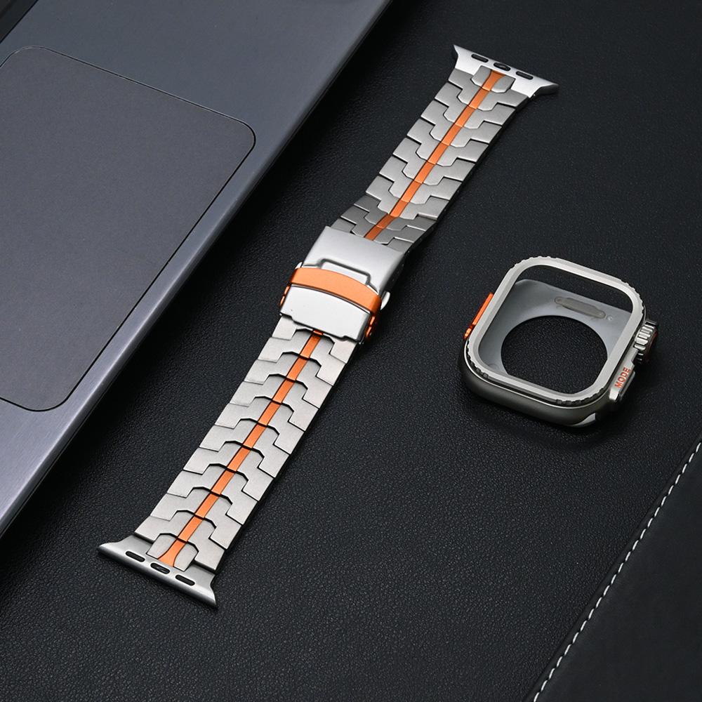 Titanium Strap for Apple Watch Ultra 2 49mm 46mm 45mm 44mm Metal Case Protector Bumper Frame for IWatch Series 10 9 8 7 6 5 4 SE