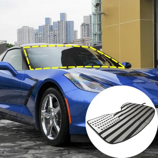 Windshield Sunshade Foldable Reflective Sun Visor For Corvette C7 2014-19