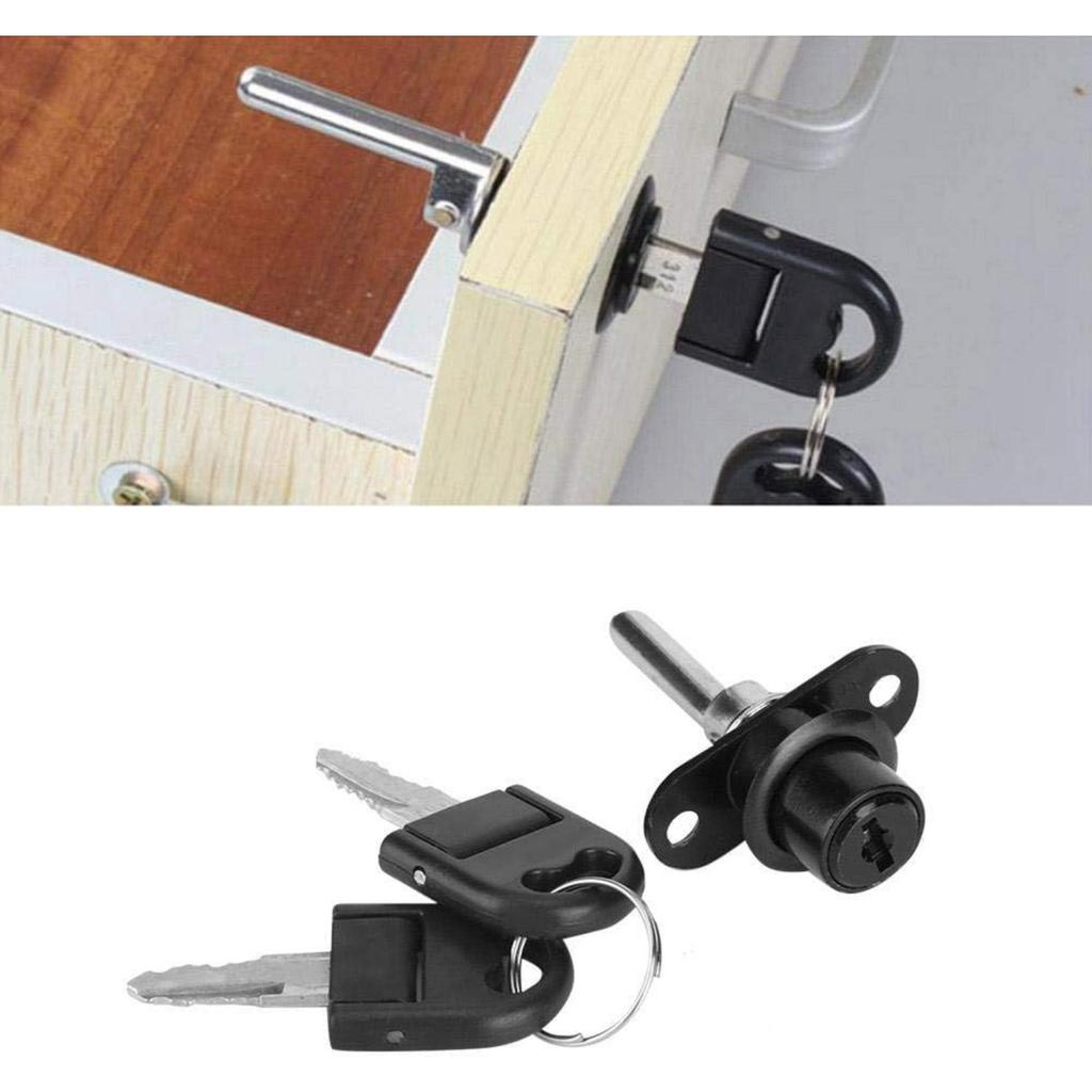 Cabinet Locks with Keys, 2Pcs Zinc Alloy Cam Lock Set for Cabinets, Furniture, Drawer, Wardrobe, File Lock, RV Storage, Tool Box, 16mm