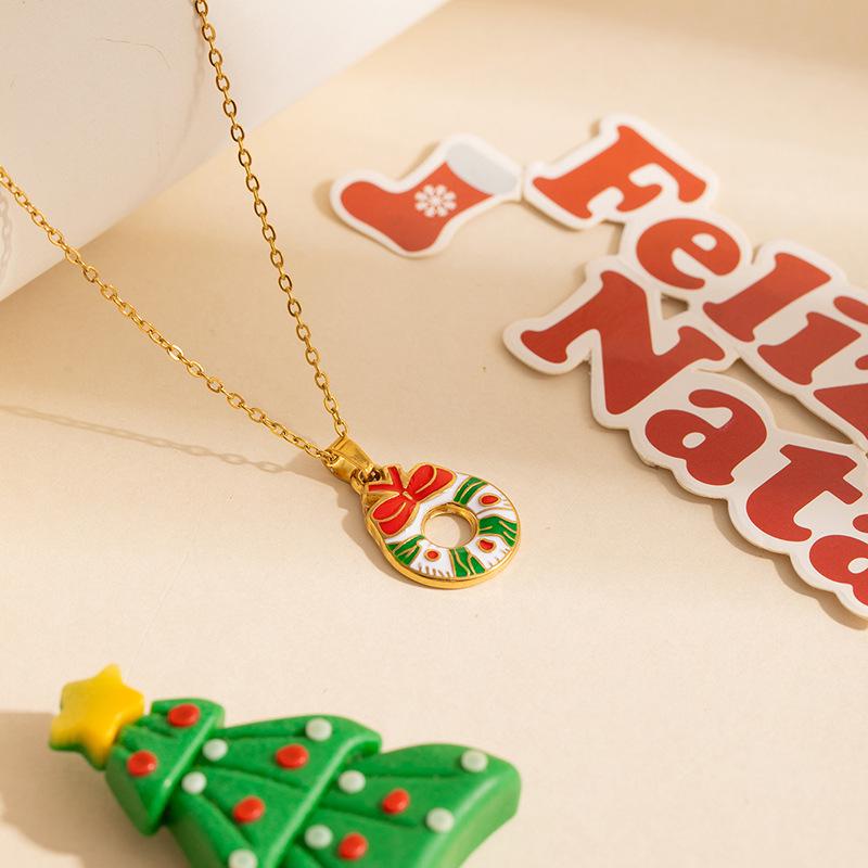 Christmas Snowman Letter Necklace: High-End Stainless Steel Choker