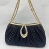 JIAERDI Satin Pleated Evening Handbag Women Fashion Luxury Design Shoulder Bag Ladies Shiny Chain Chic 2025 New Crossbody Bag