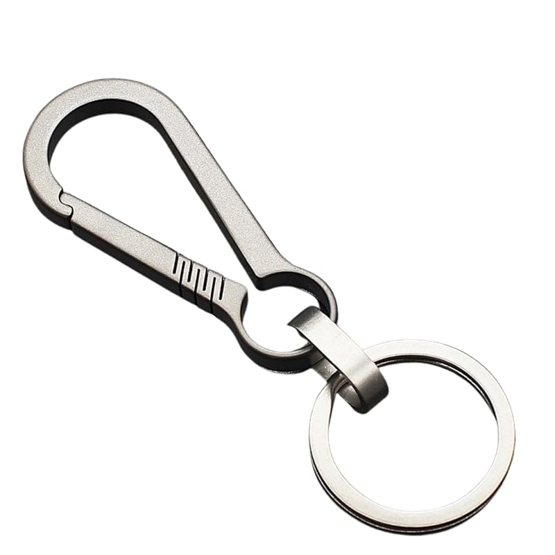

[Belfore] [Made of TC4 titanium alloy] carabiner key ring Lightweight, strong and rust-proof key ring (Standard)