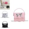 Cute Solid Color Silver Bow Decoration Kid Mini Shoulder Chain Bag For Summer Casual Wear