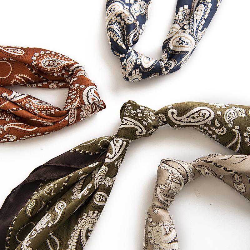 Damska Talia Owoc Kwiat Sztuka Retro Symulowany Jedwab Mała Kwadratowa Chustka Można Ją Połączyć z Koszulą do Strojów Profesjonalnych, Ochrony Przeciwsłonecznej i na Szyję