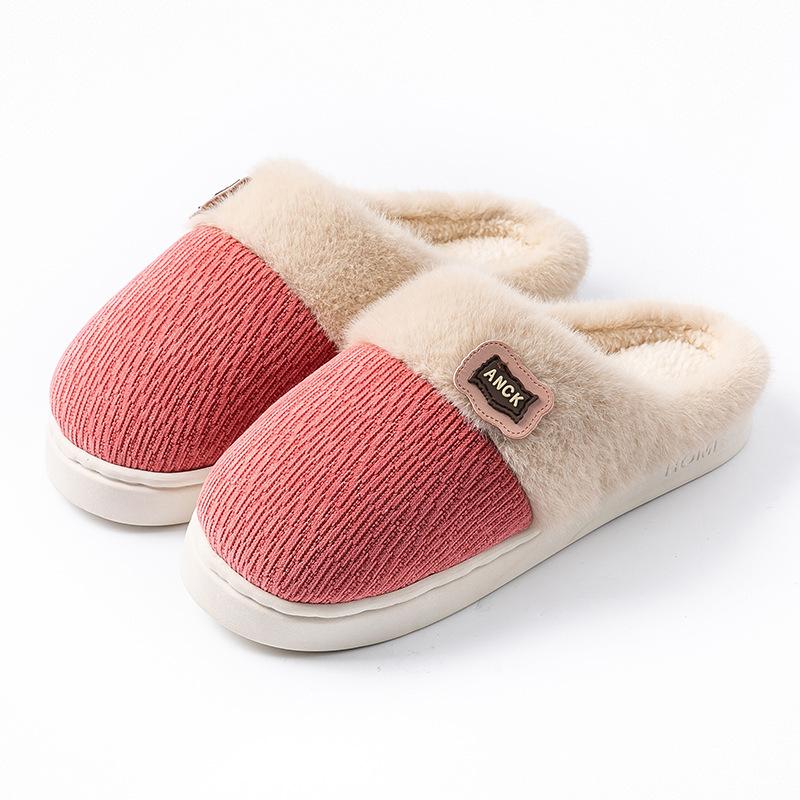 Cotton slippers autumn and winter indoor home soft thick bottom velvet warm couple outer hair slippers