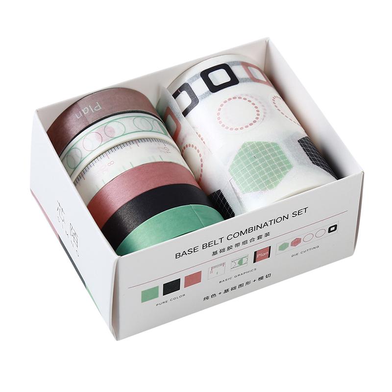 Buy 7pcs/set Tape Set Paper Stickers Scrapbooking Adhesive Tape Decor