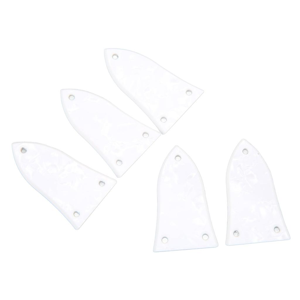 5Pcs White Guitar Truss Rod Cover Set 3 Hole Plastic Electric Guitar Bass Truss Rod Cover Plate Kit