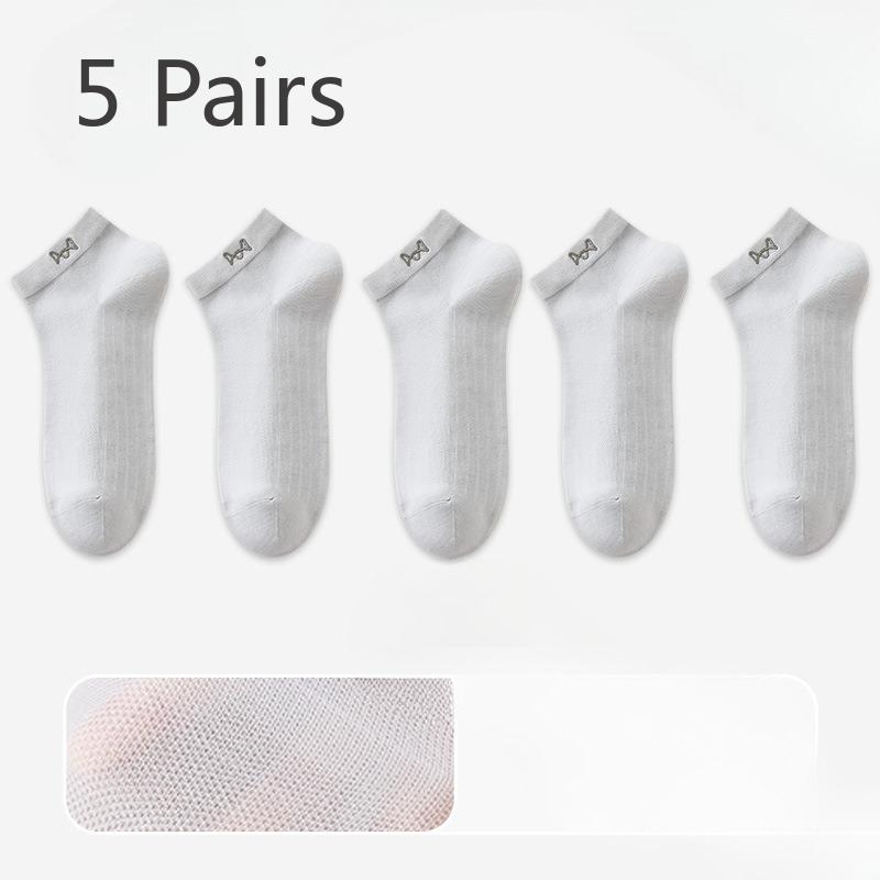 5 Pairs of Men's Summer Thin Sports Leisure Business Cool Antibacterial Breathable Socks