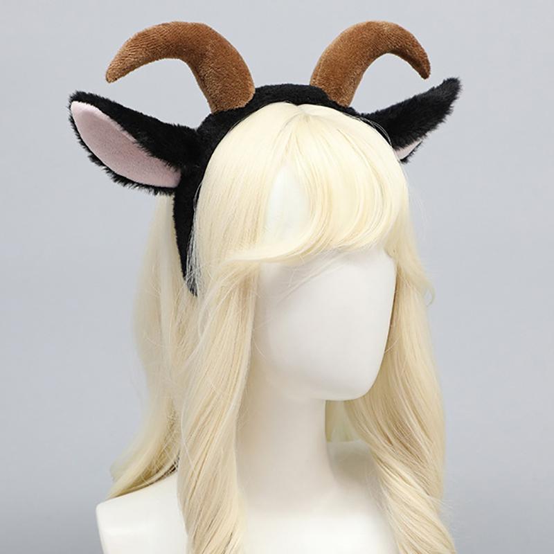 1 Bucată Cosplay Costume de Animale Recuzită Drăguț Lolita Pluș Bentițe Corn Lung Miel Negru Cap de Capră Urechi Accesorii de Păr