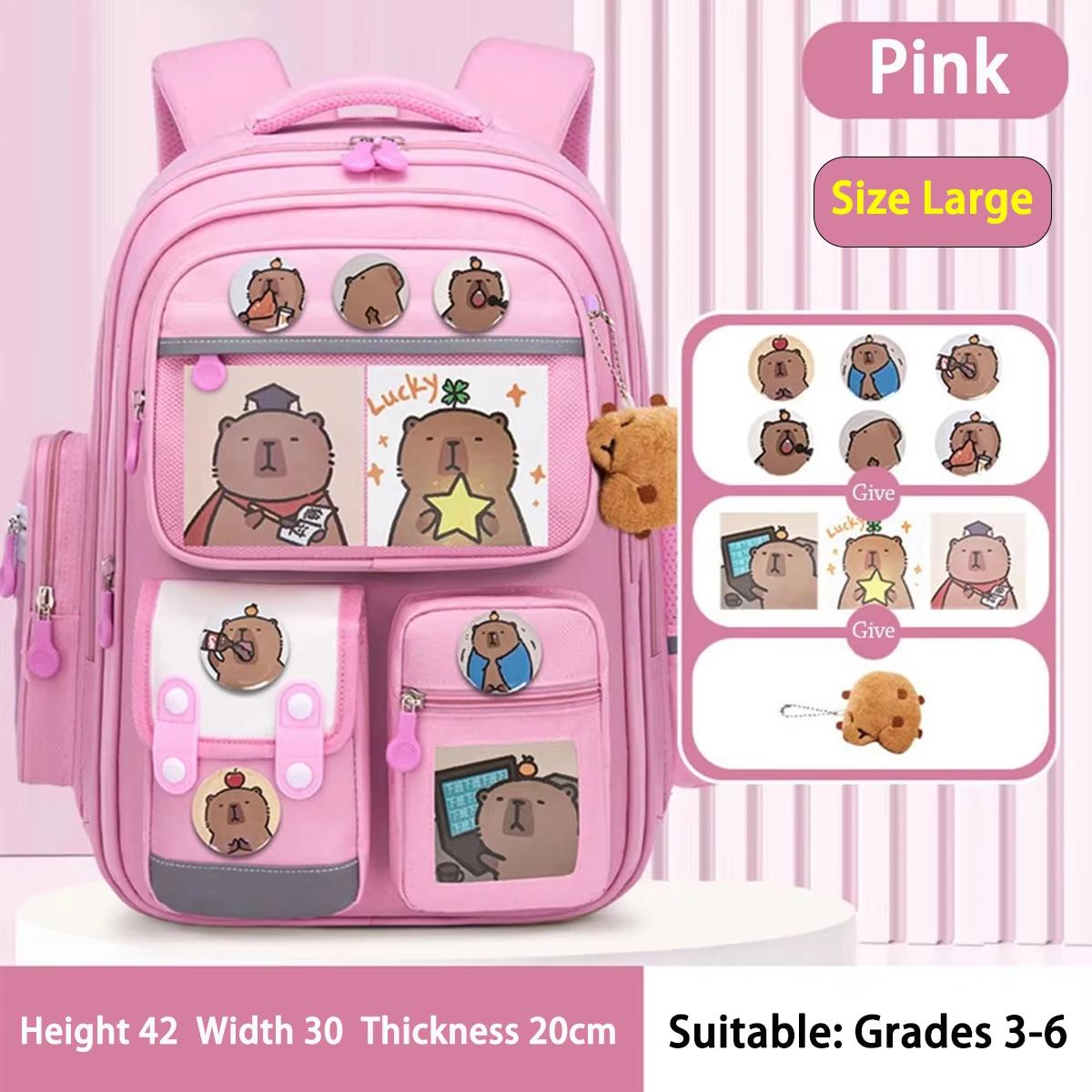 

Capybara School Bag Waterproof Backpack Large Capacity Alleviate Burden Protecting Spine Widen Straps Backpack for Students Gift