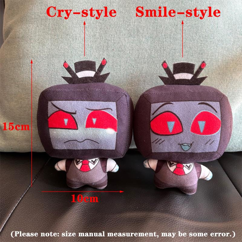 Hazbin Hotel Vox Plush Keychain Cute Cry Smile Face Anime Character Pendant Doll Bag Charm Funny Figure Toy