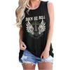 Rock and Roll Guitar Graphic Tank Top Women Vintage Rock Music Sleeveless Top Country Music Guitar Shirt Design Casual Tops