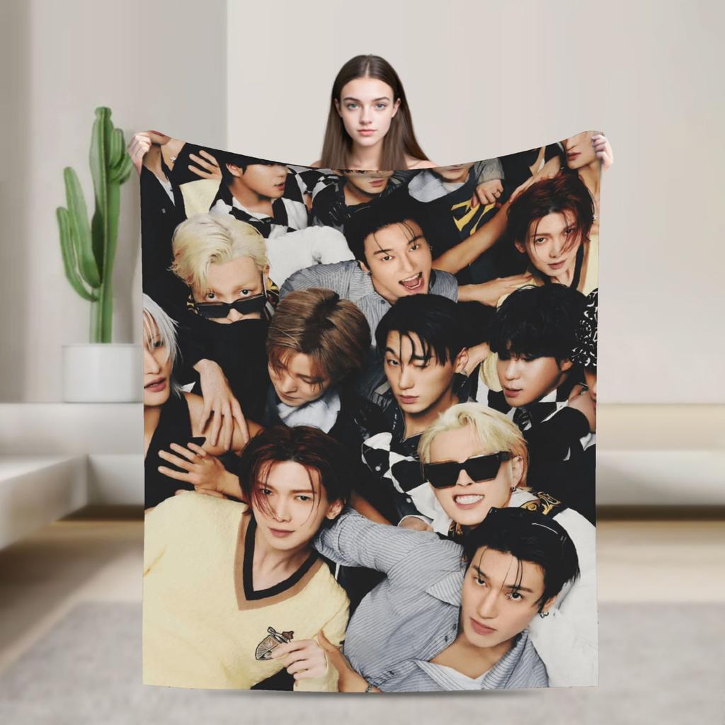 Weiche Decken Dekorative Mingi Ateez Coole Überwurfdecke Flanell Bettdecke Für Sofa Bett Decke Mit Aufdruck Sofa Bettbezug
