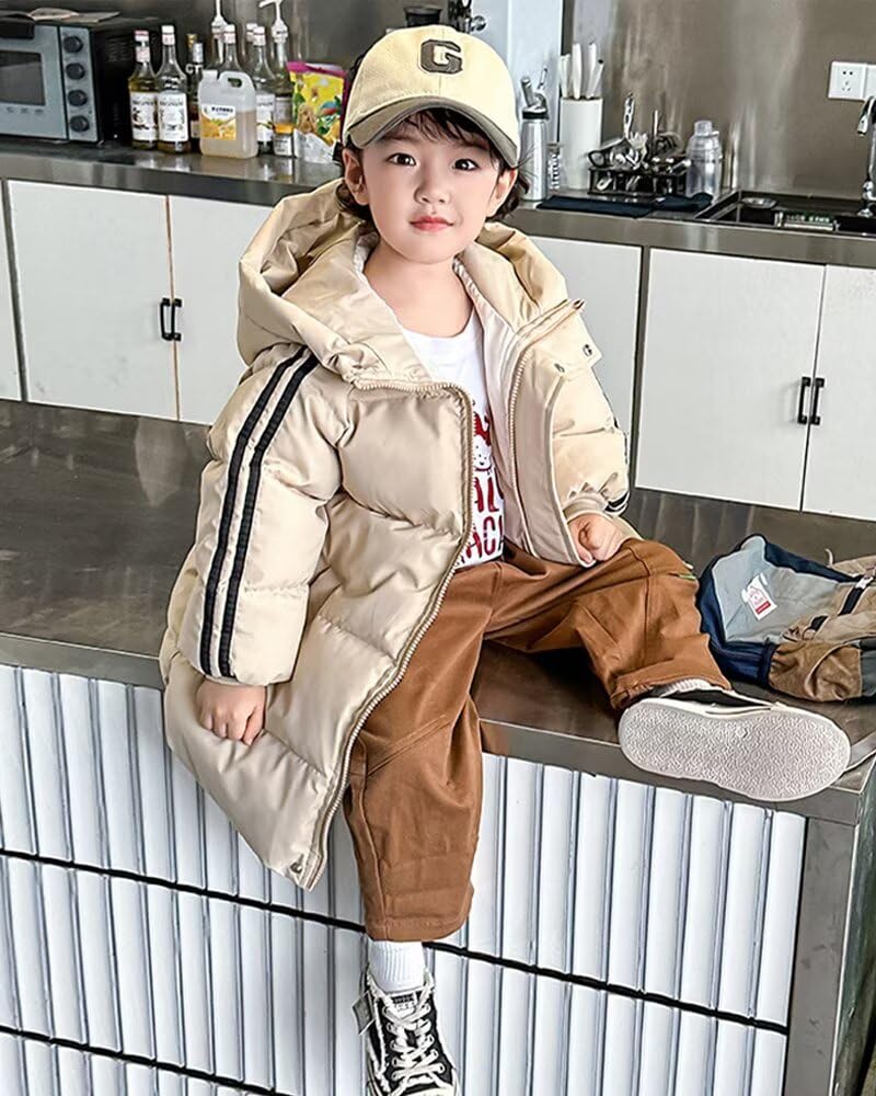 Kuhvvse Down Down Boys and Long Down Long Warm and Warm for Sizes Kids' Jacket, Coat, Junior, Girls, Outerwear, Length, Filled, Hooded, Children's