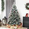 Artificial Christmas Tree 180 Cm, Artificial Fir Tree with Snow, 1000 Tips, 34 Pine Cones, Wide Base