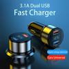 Dual USB 66W 3.1A Fast Car Charger QC3.0 Power Adapter Voltage Monitor Fast Charging For iPhone Xiaomi Samsung Huawei OPPO