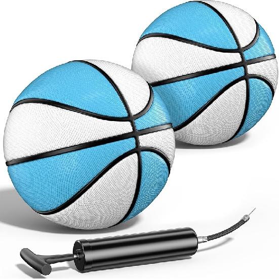 

2 Pack Pool Basketball - Choose Between Size 3 and Size 6, Waterproof Ball with Anti-Slip Grip, Sturdy for Swimming Pool Basketball Hoops & Games 7 Inch (Size 3)