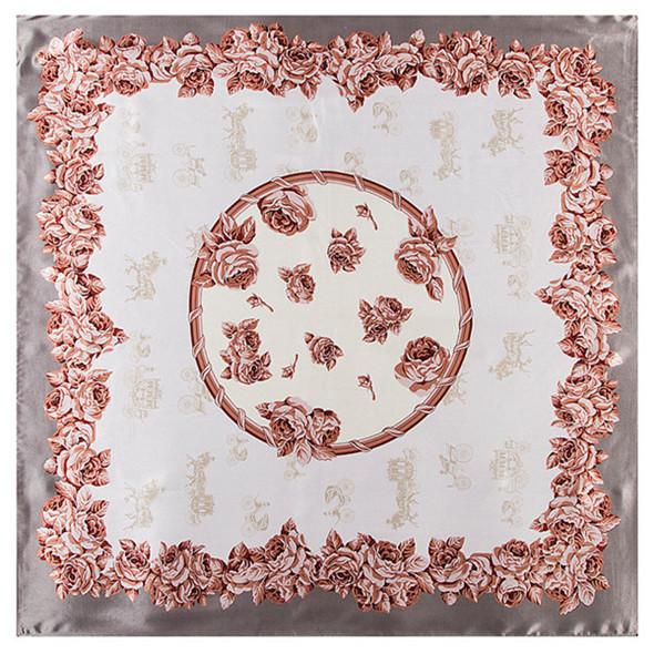 New Carriage Silk Scarf For Ladies Floral Print Hijab Shawl Brand Scarf Foulard Square Head Scarves Wraps For Women Bandana