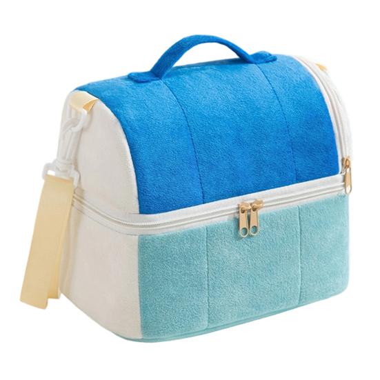 Commuter Lunch Bag with Adjustable Strap Double Layer Insulated Bag, Large Capacity Leakproof Thermal Cooler Food Storage for Work Water Resistant