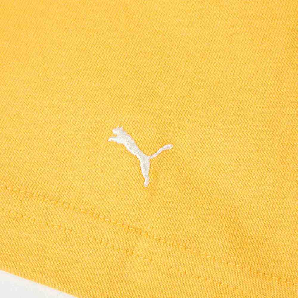 Puma Trendy Series Letter Print Crew Neck Short Sleeve T-Shirt Unisex Tops Mustard 539662-40