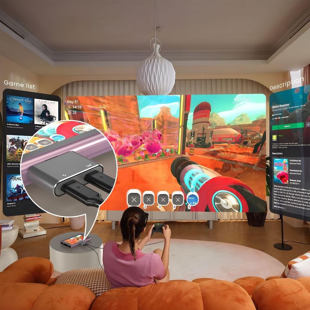 AR Glasses Dock PD Charging Data Transfer 2 in 1 Type C Adapter for Phone Tablet