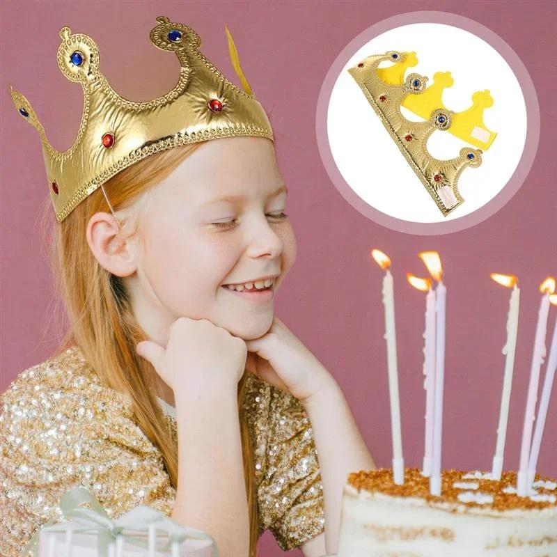 1 Pieza Corona de Cumpleaños Sombrero Reina Rey Tiara Corona Feliz Cumpleaños Decoración Accesorios Niños Adulto Sombrero de Fiesta