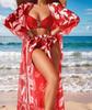 Women's High Waist Bikini 3-Piece Set with Long Shirt - European & American Style 2025 Swimwear