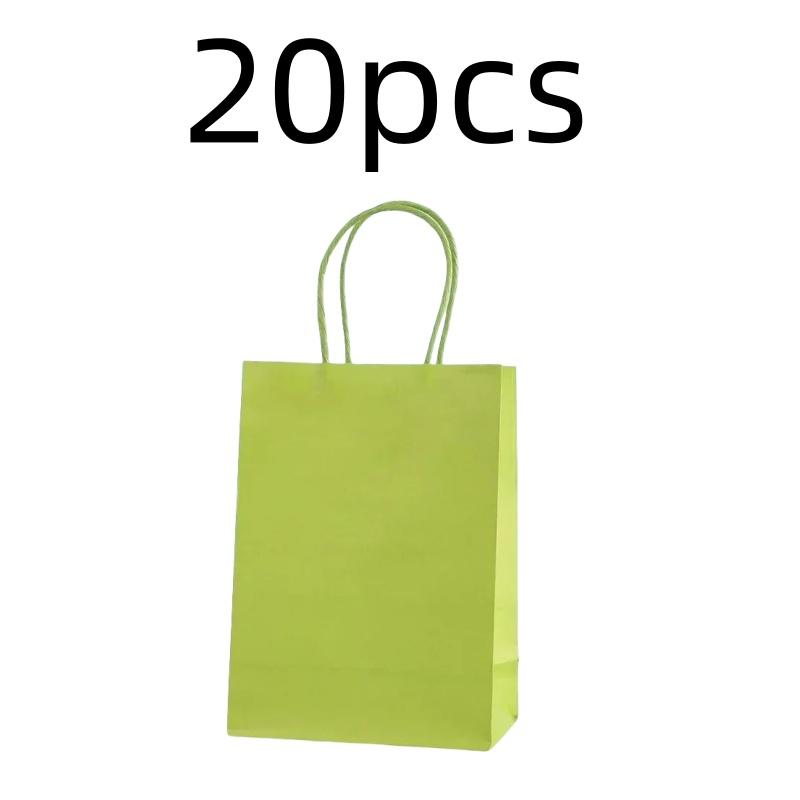 Candy Colorful Shopping Bags 10PCS Kraft Paper Gift Candy Bag Colored Hand-held Paper Bags Wedding Party Decoration Gift