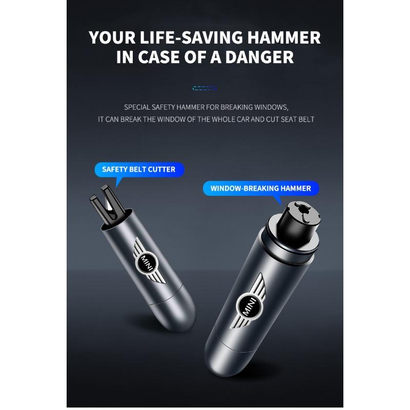 Car Escape Hammer Window Breaker Punch Seat Belt Cutter Car Emergency Tool For MINI Cooper F54 F55 F56 R56 R60 SONE Roadster Clubman Coupe