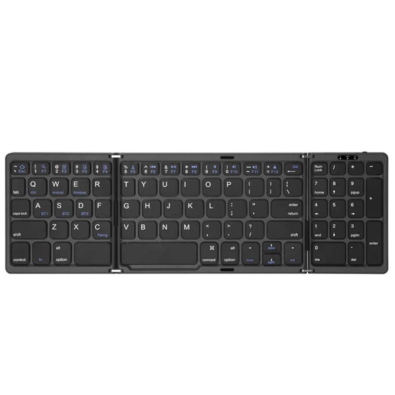 Faltbare kabellose Bluetooth-Tastatur Wiederaufladbare faltbare Tastatur für IPAD Mobiles Tablet Notebook Büro Mini-Tastatur