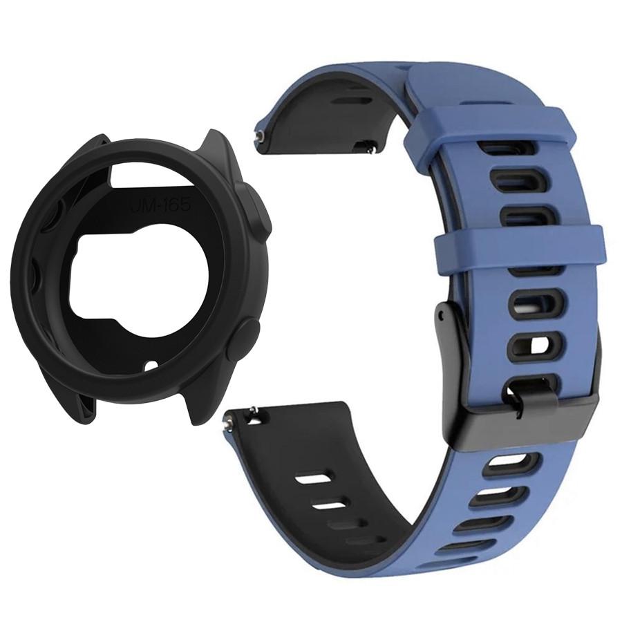 Silikonowe Etui+Pasek Do Garmin Forerunner 165 Miękki Sportowy Pasek do Zegarka Opaska na Nadgarstek Do Garmin Forerunner 165 Pokrowiec Ochronny