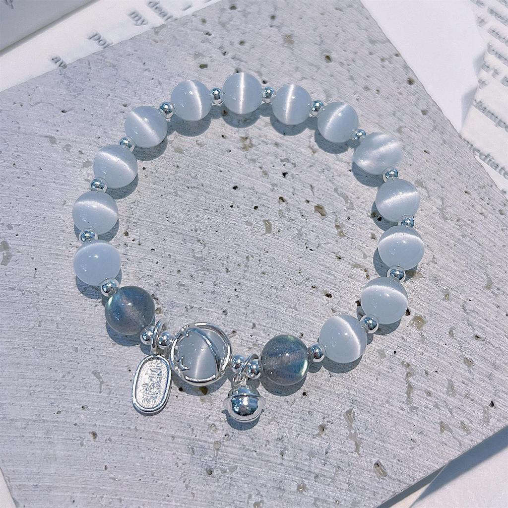 Original Design Forest-themed Cat's Eye Stone Bracelet Natural Moonstone Aura Crystal Women's Joy Bracelet