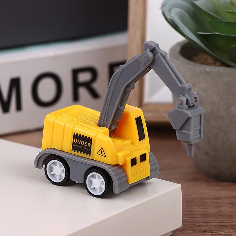 5Pcs/Set Educational Children'S Toy Building Blocks Engineering Vehicle Model Mini Cars Excavator Crane Dump Truck
