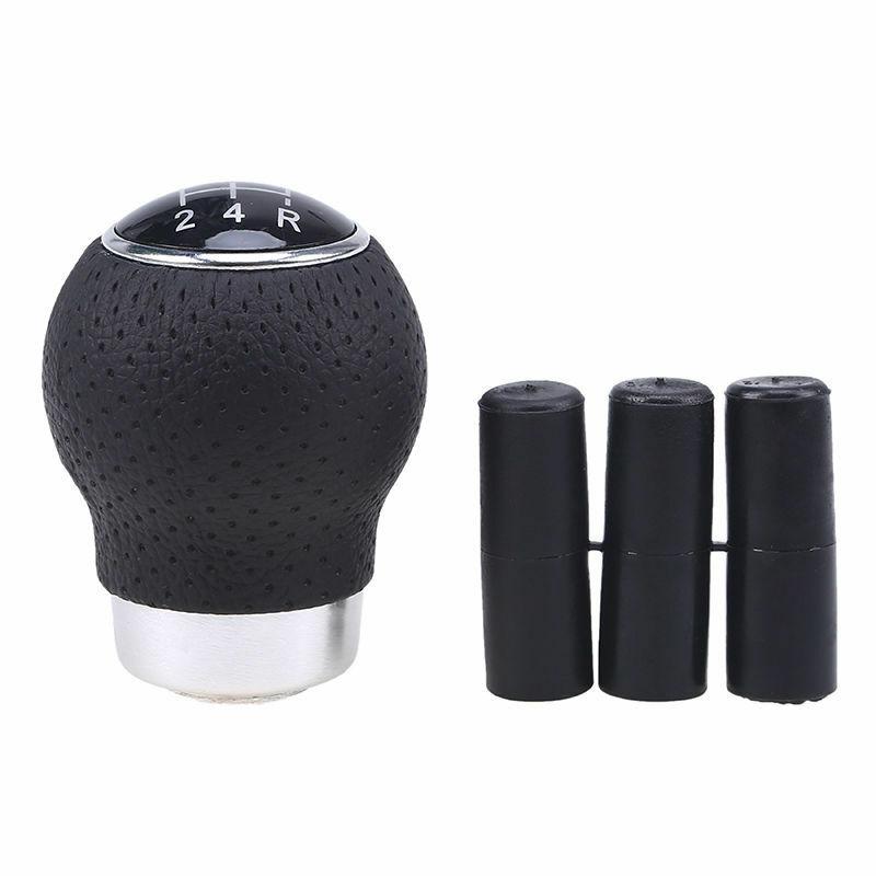 Black Leather 5-Speed Manual Transmission Car SUV Gear Shift Knob Shifter Lever