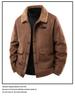 2025 Men's Suede Jacket: Lambswool-Lined Cotton Outerwear, Velvet-Thickened for Winter