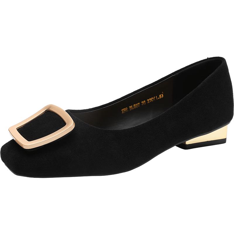 ZHR Women s Velvet Low Heel Slip-On Shoes 38