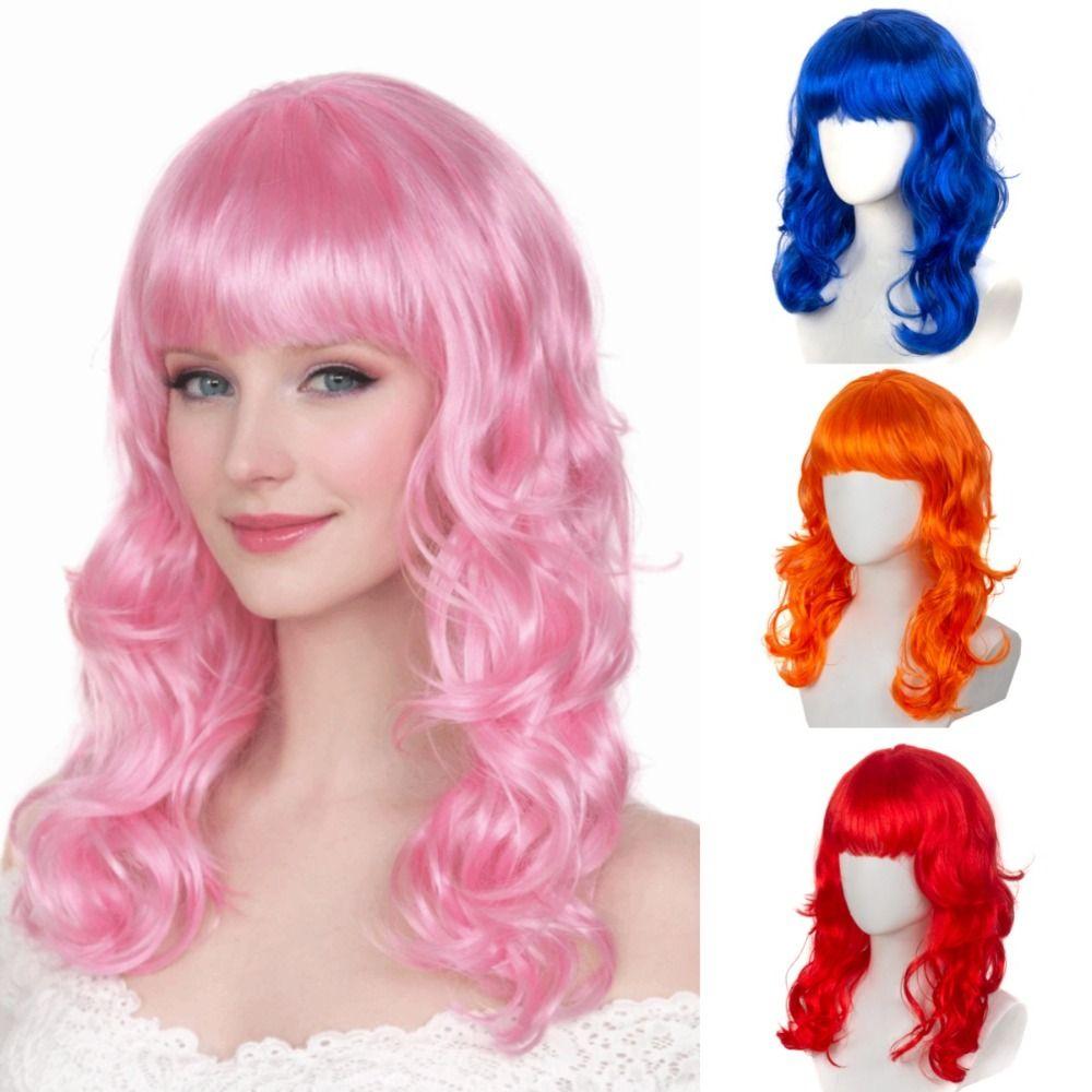 Cosplay Long Curly Wave Wig Synthetic Women Layered Wigs Nightclub Bar