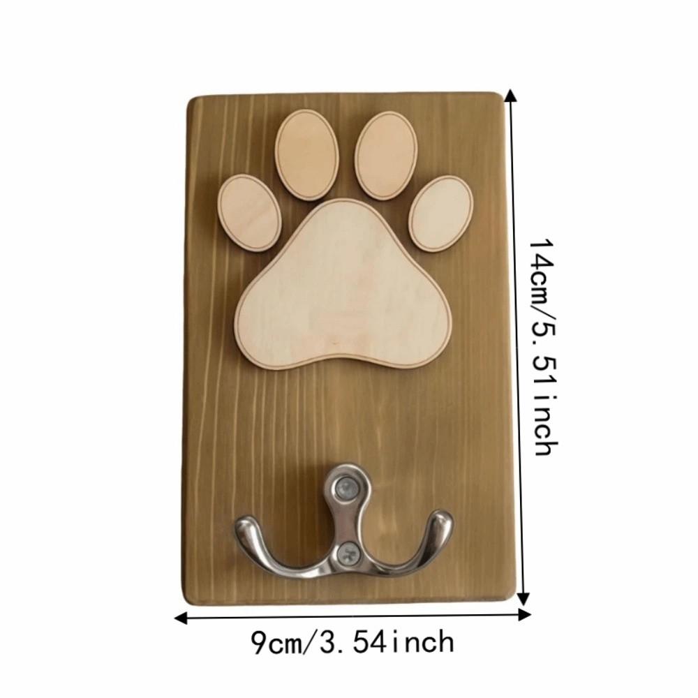 Unique Wooden Dog Paw Wall Hook Personalized Durable Dog Lead Holder Handmade Rustic Paw Print Hanger Indoor Decor