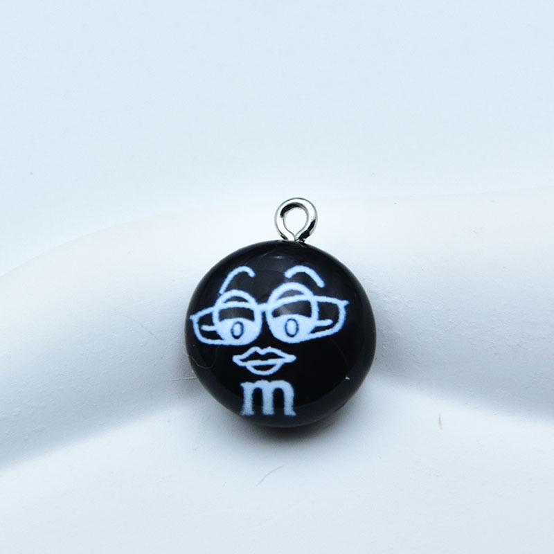 Colorful Food Toy Keychain: Cartoon Resin Chocolate Bean Pendant for DIY Jewelry Accessories