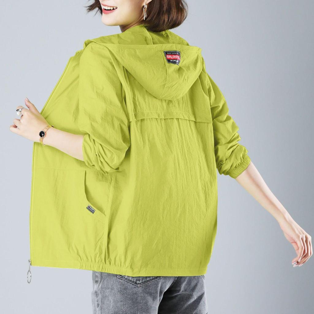 Letné Ženy Bunda Tenký Kabát Neformálne Dlhý rukáv Bunda s kapucňou Žena Vetrovka Bunda na opaľovacie krémy Outwear Veľká veľ.
