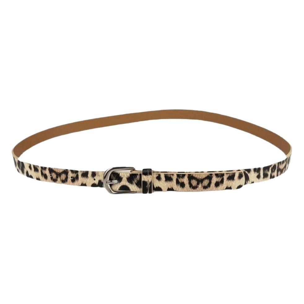 Versatile Alloy Tiger Skin and Leopard Print Belt, Sexy Unisex Belt, Fashionable and Simple Women's Alloy Pin Buckle Belt