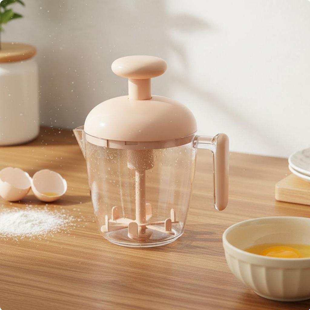 Push down Egg Whisk MultiFunctional Hand Fast Whipping Culinary Tool Mixer for Home