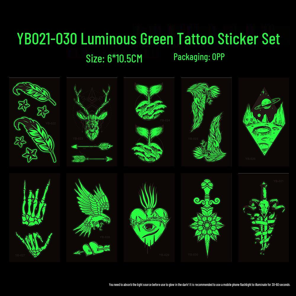 New Two-Color Luminous Tattoo Stickers for Nightclubs and Concerts