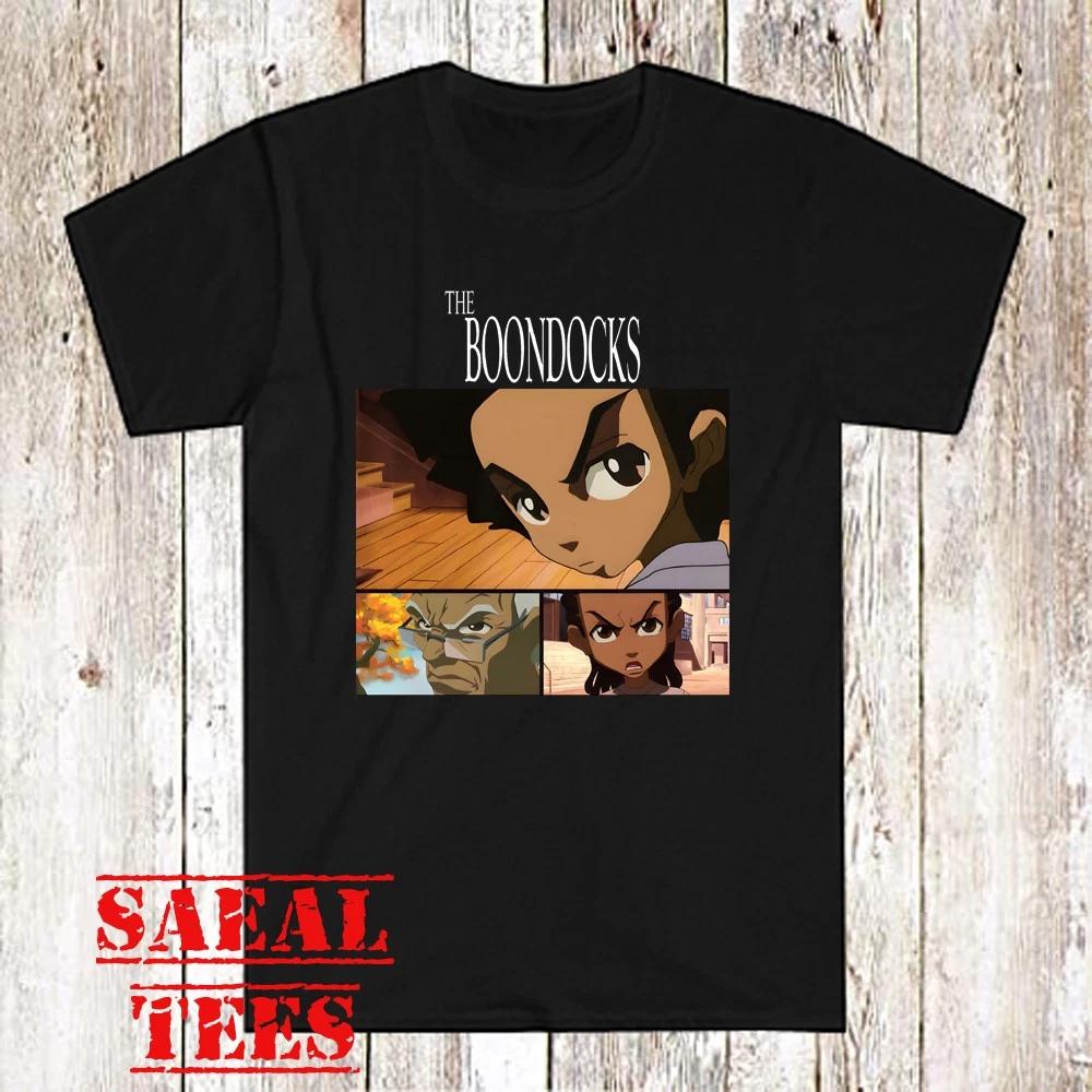 The Boondocks Cartoon TV Series Men s Black Size S-5XL S
