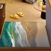 Ocean Spring Beach Wave Summer Door Mat Bath Microfiber Decorative Versatile Flannel Floor Mat Quick Dry Absorbent Non-slip Sole