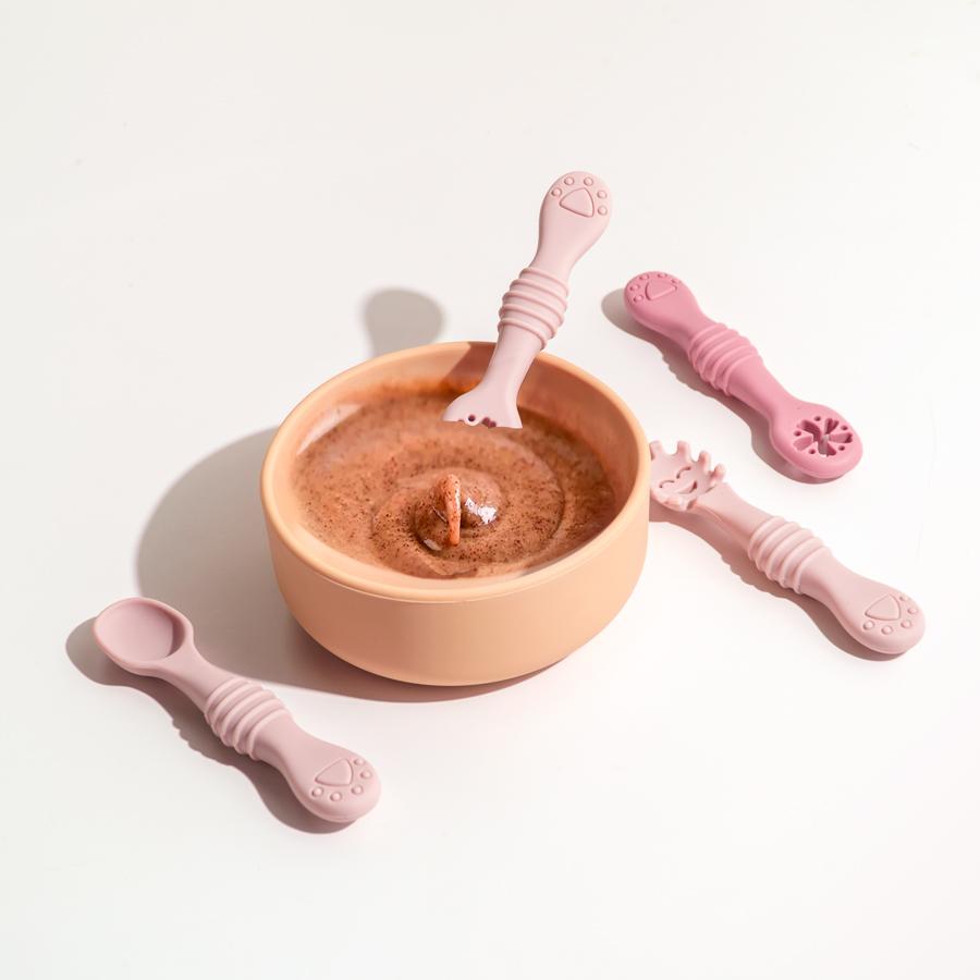New Mother-kids 3PCS Baby Silicone Spoons Baby Utensils Training Cutlery Set Baby Feeding Meal Spoon Children's Tableware